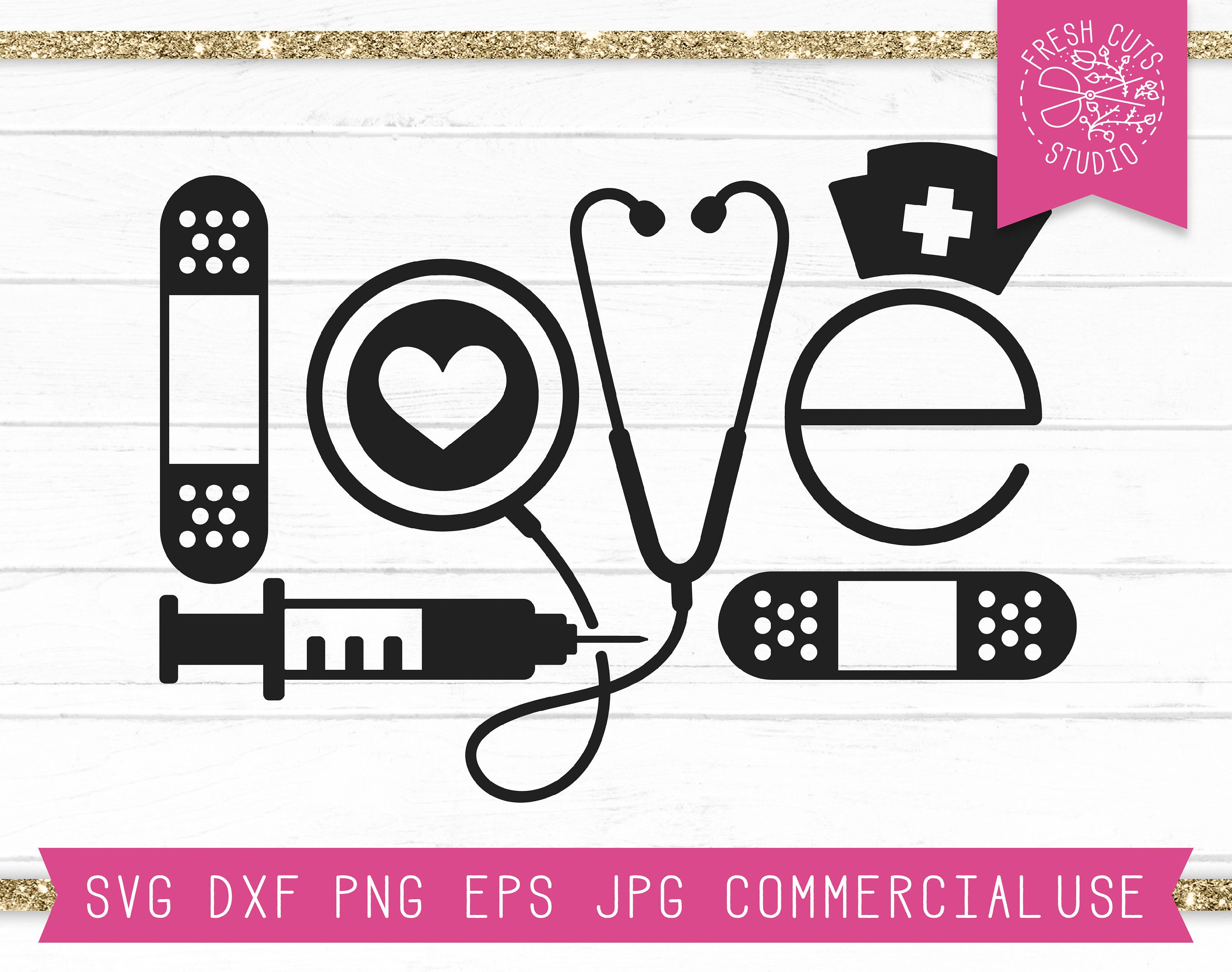 Love Nurse SVG File Instant Download Cut File for Cricut Silhouette ...