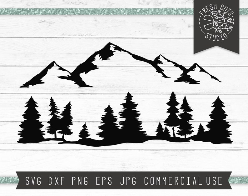 Free Free 152 Forest Mountain Silhouette Svg SVG PNG EPS DXF File