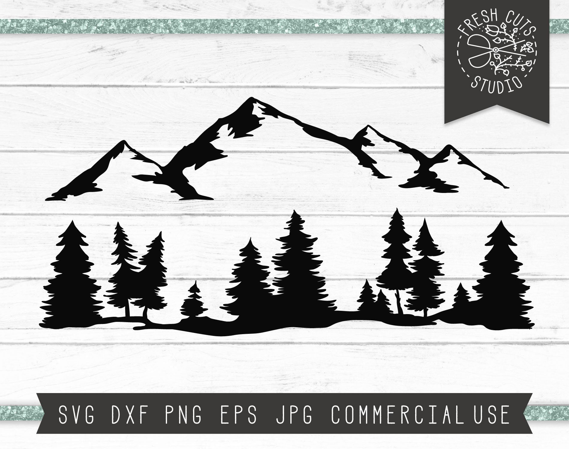 Mountain SVG DXF Mountain Forest SVG Pine Trees Pacific | Etsy