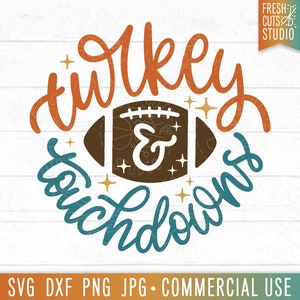 Turkey & Touchdowns SVG, Retro Football svg, Thanksgiving svg png, Turkey svg, Cute Football Shirt, Sublimation, png dxf, cut file cricut