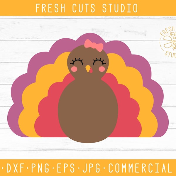 Cute Turkey Svg - Etsy