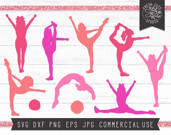 Download Cheerleading SVG Silhouettes Cheer Silhouette SVG Bundle ...
