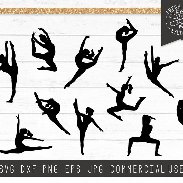 Danse SVG coupe fichier pour Cricut, danseurs Svg, danseur Silhouettes svg, équipe de danse Svg, danseur Clipart, téléchargement immédiat danse Silhouette SVG