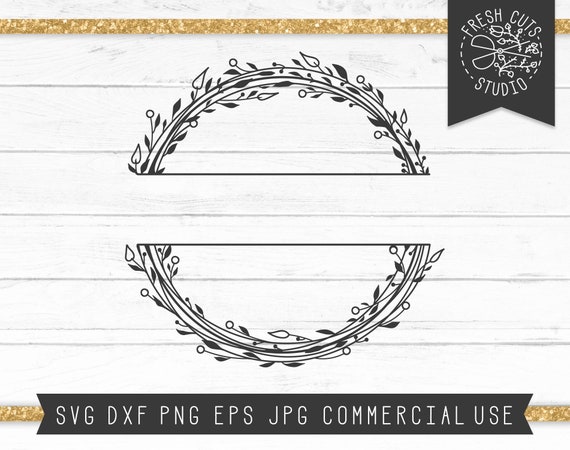 Download Laurel Monogram Frame Svg Split Frame Cut File Instant Etsy