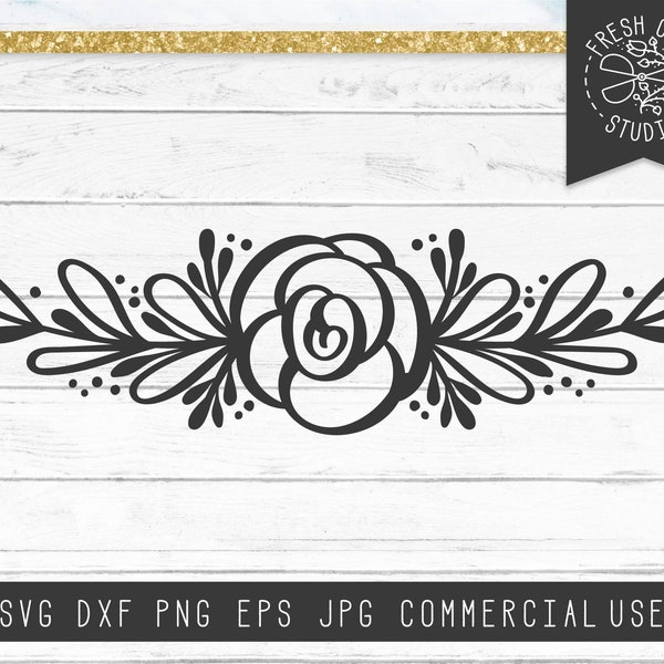 Flower SVG, Flower Swag SVG, Rose svg, Rose Swag, Floral Border Svg, Flower Cut File for Cricut, Wedding Flower Clipart, Rose Clipart, dxf