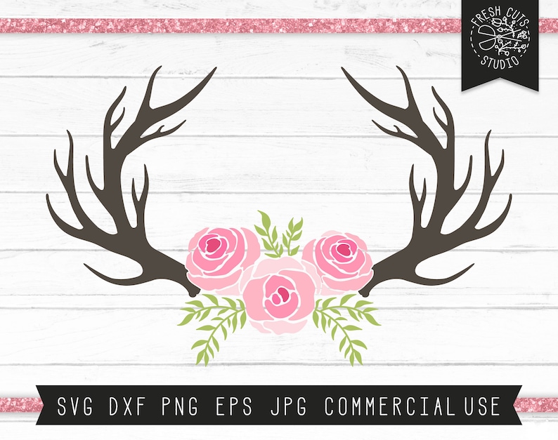 Download Floral Deer Antler SVG Cut File Instant Design Files for ...