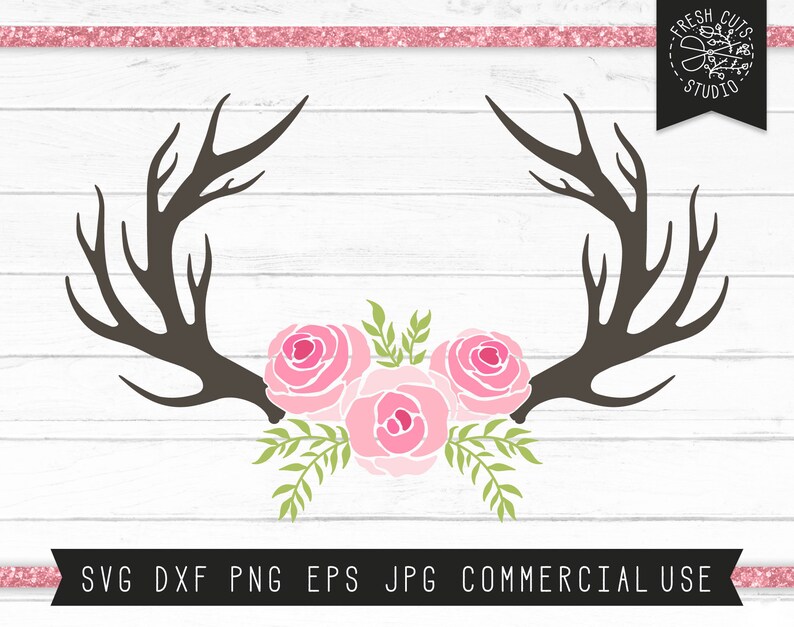 Download Floral Deer Antler SVG Cut File Instant Design Files for ...