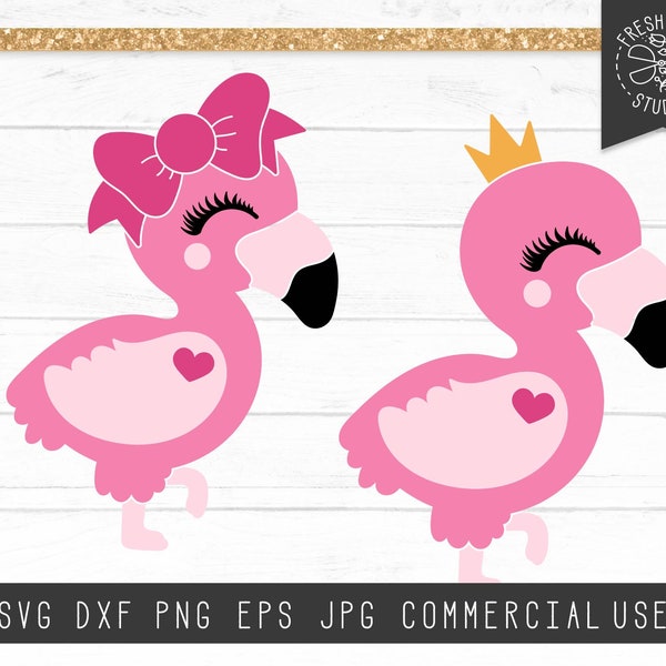 Cute Flamingo SVG Files for Cricut, Flamingo svg Cut File, Flamingo with Bow, Baby Flamingo Party Svg, Instant Download, Beach svg, Zoo svg