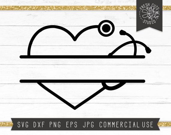 Download Split Frame Svg Heart Stethoscope