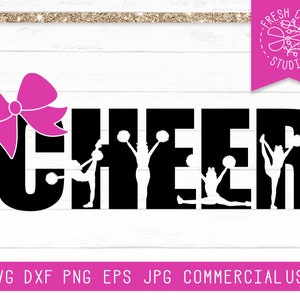 Cheer SVG File Instant Download, Cheer Cut File for Cricut, Cheerleader svg, Cheer Word SVG, Cheerleading svg, Cheer Shirt SVG for Girls