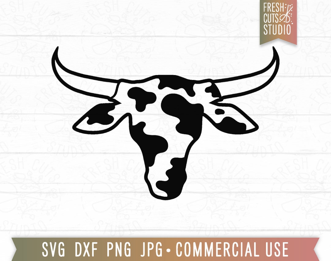 Cow SVG, Longhorn SVG, Cow Head Clipart, Bull Svg Cut File Cricut