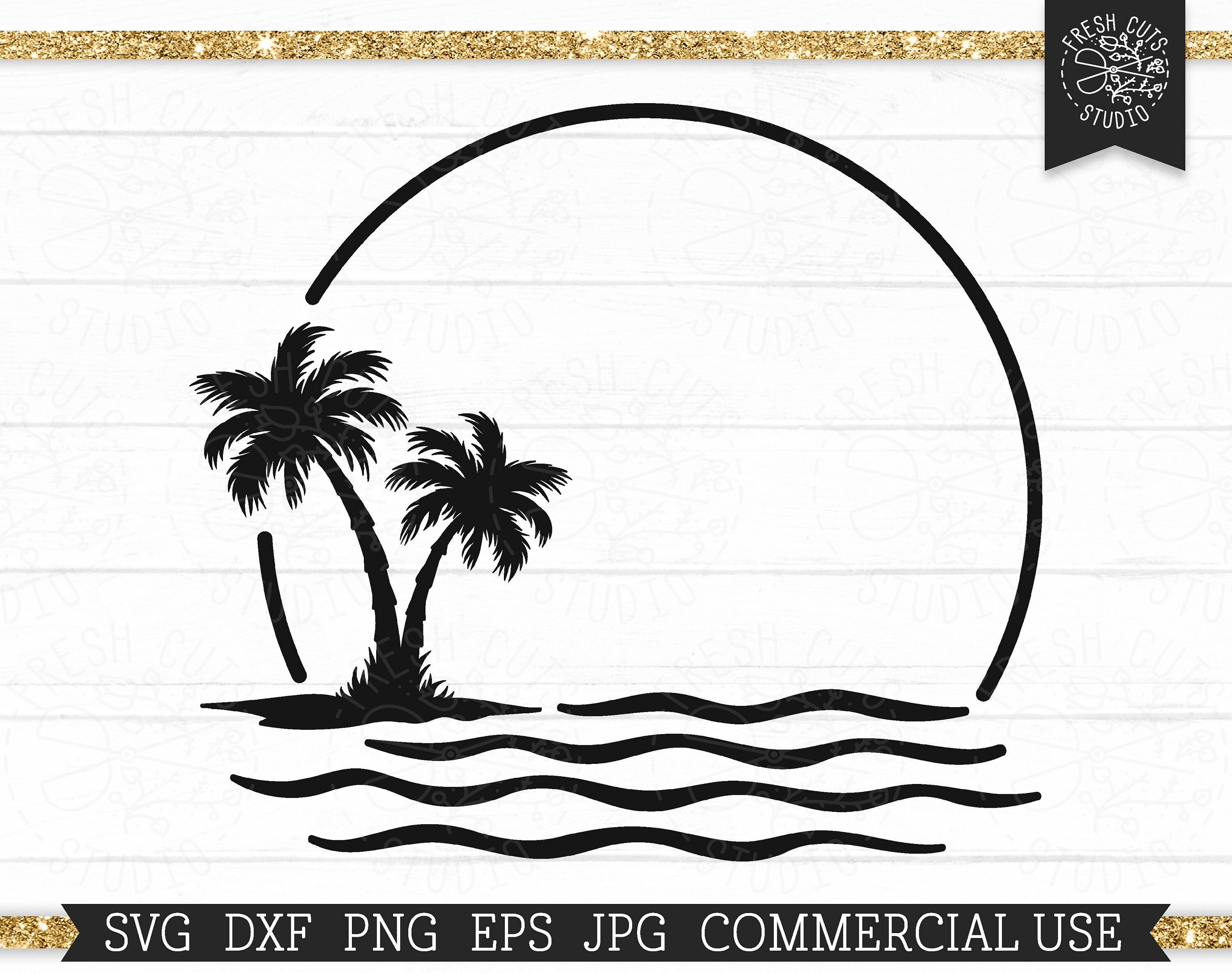 Palm Tree SVG Cirkel Monogram Frame Cut File voor Cricut Etsy Nederland