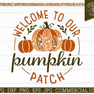 Welkom bij onze Pompoen Patch SVG Rustic Fall Cut bestand voor Cricut, Silhouet, Floral Pumpkin svg, Familie svg voor de herfst, Commercieel gebruik png