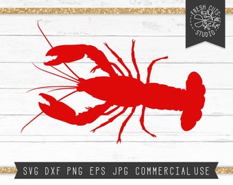Crawfish SVG Cut File, Mardi Gras Crawfish Boil SVG Clipart, Lobster SVG, Crawdad svg File for Cricut Silhouette, Instant Download dxf png