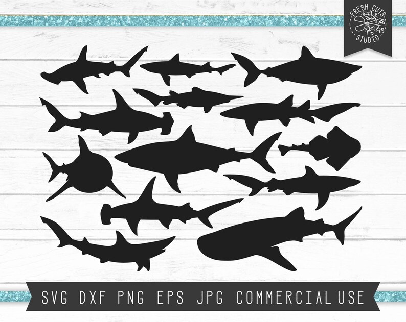 Download Shark SVG Cut Files for Cricut Shark Silhouettes SVG ...
