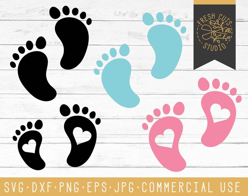 Download Baby SVG Cutting File Dxf Printable Baby Foot Print | Etsy