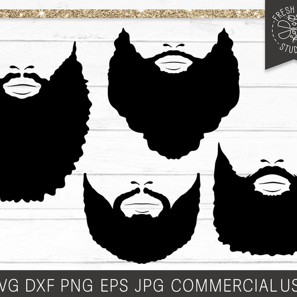 Beard SVG, Afro Bearded Man SVG Cut File for Cricut, Black Man SVG, Hairstyle svg, Barber svg, Beard Oil svg, Face with Beard svg dxf png