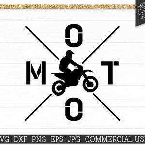 Moto SVG Shirt Design, Motorbike Silhouette SVG, Dirt Bike Cut File for Cricut, Motocross Motorcycle Rider, Commercial Use, Sublimation Png