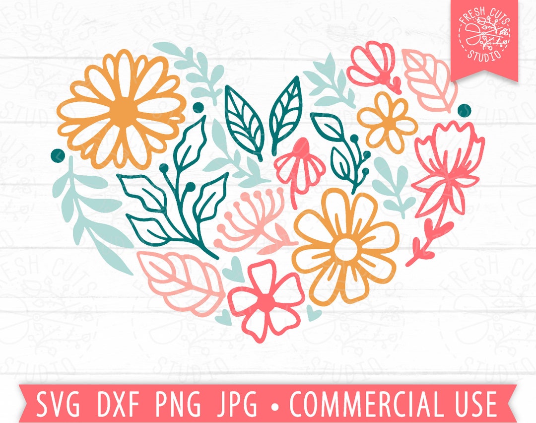 Flower Heart SVG, Floral Heart Svg, Mothers Day SVG, Mom Shirt Svg ...