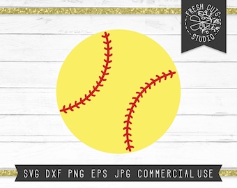 Softball SVG, Softball Cut Files, Softball Clipart, Clip Art, Instant Download, Softball Silhouette Design, Files for Cricut, Digital Design