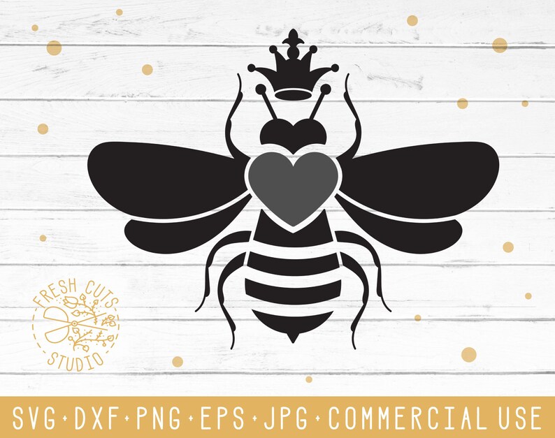 Download Queen Bee SVG Cut File Design for Cricut Cameo Bumble Bee ...