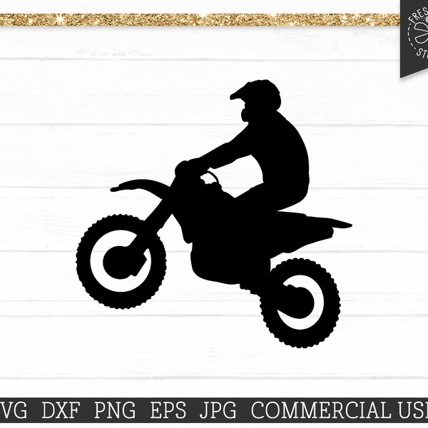 Motorbike Silhouette SVG, Dirt Bike Cut File for Cricut, Motocross, Motorcycle Racing, Commercial Use Png dxf eps Vector Clipart, Helmet