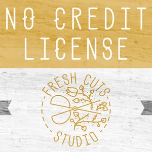 Pas de licence de crédit pour Fresh Cuts Studio, Pour une utilisation avec une conception