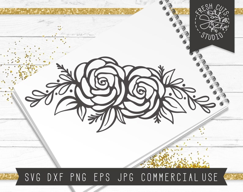Download Flower Swag Svg Instant Download Hand Drawn Roses Svg Cut | Etsy