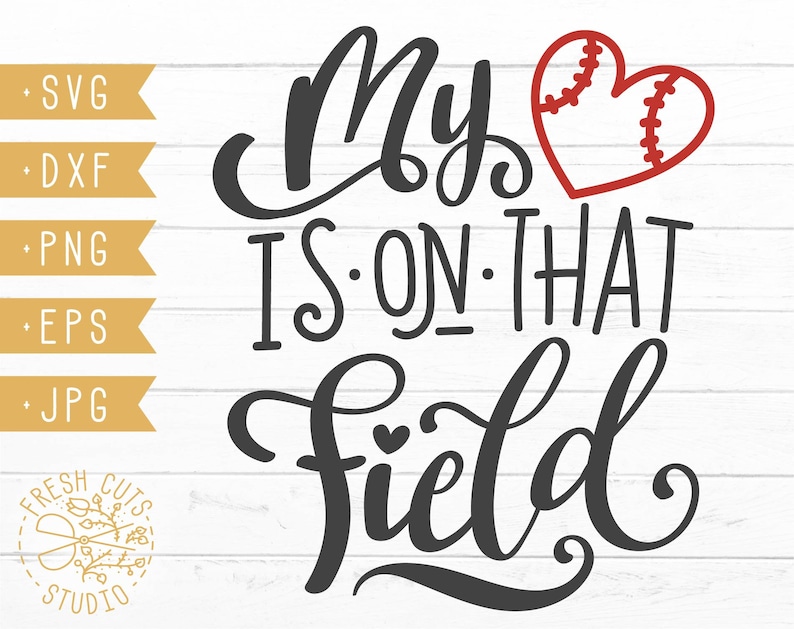 Softball Baseball Quote Saying SVG Design My Heart is on That Etsy