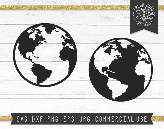Download Planet Earth Svg Cut File For Cricut Earth Silhouette Globe Etsy