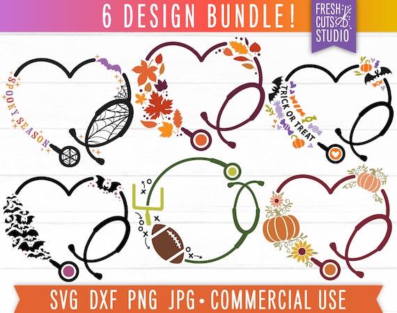 Stethoscope SVG Bundle, Nurse Bundle, Nurse svg png, Fall Stethoscope, Halloween, Spooky, Valentine Stethoscope, Floral Nurse svg Cut Files