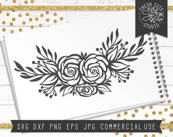 Blume Svg, Blumen Svg, Blume Clipart, Rose Svg, Blume Vektor, Rose Swag geschnitten Datei, Blume Silhouette, Blumenstrauß Svg, Hochzeit Rose Svg