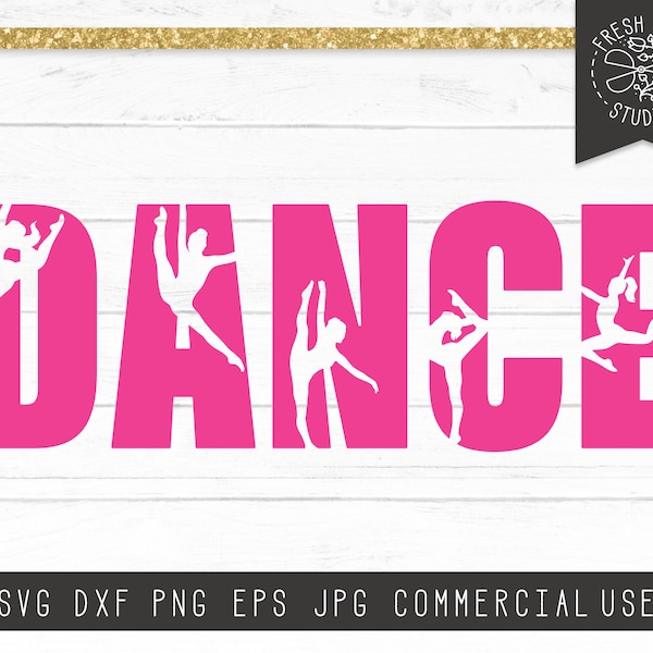 Dance SVG Cut File for Cricut, Dance Word Svg, Dancer Silhouette SVG Clipart, SVG for Dancers, Dance Team Svg Dxf Png, Instant Download