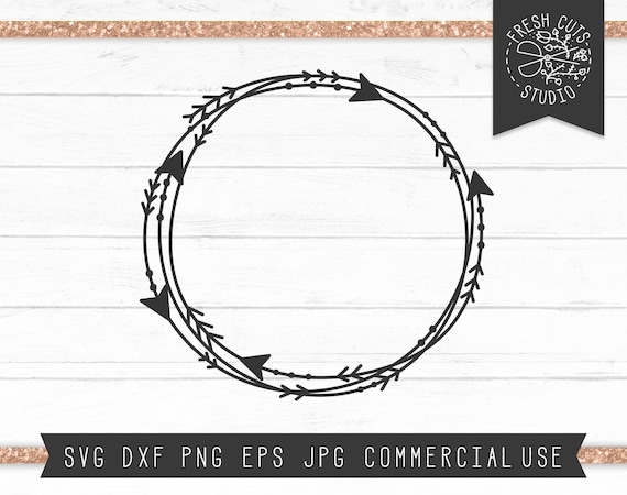 Download Arrow Monogram Frame Svg Cut File Instant Download Boho Frame Etsy