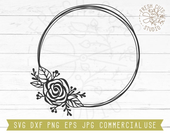 Premium Vector  Floral monogram in form round frame rose flower wreath  silhouette svg frame names at wedding