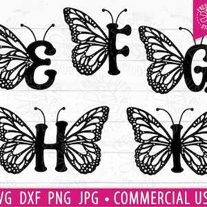 Butterfly Letters SVG Alphabet Cut Files, Individual Letters, Butterfly ...