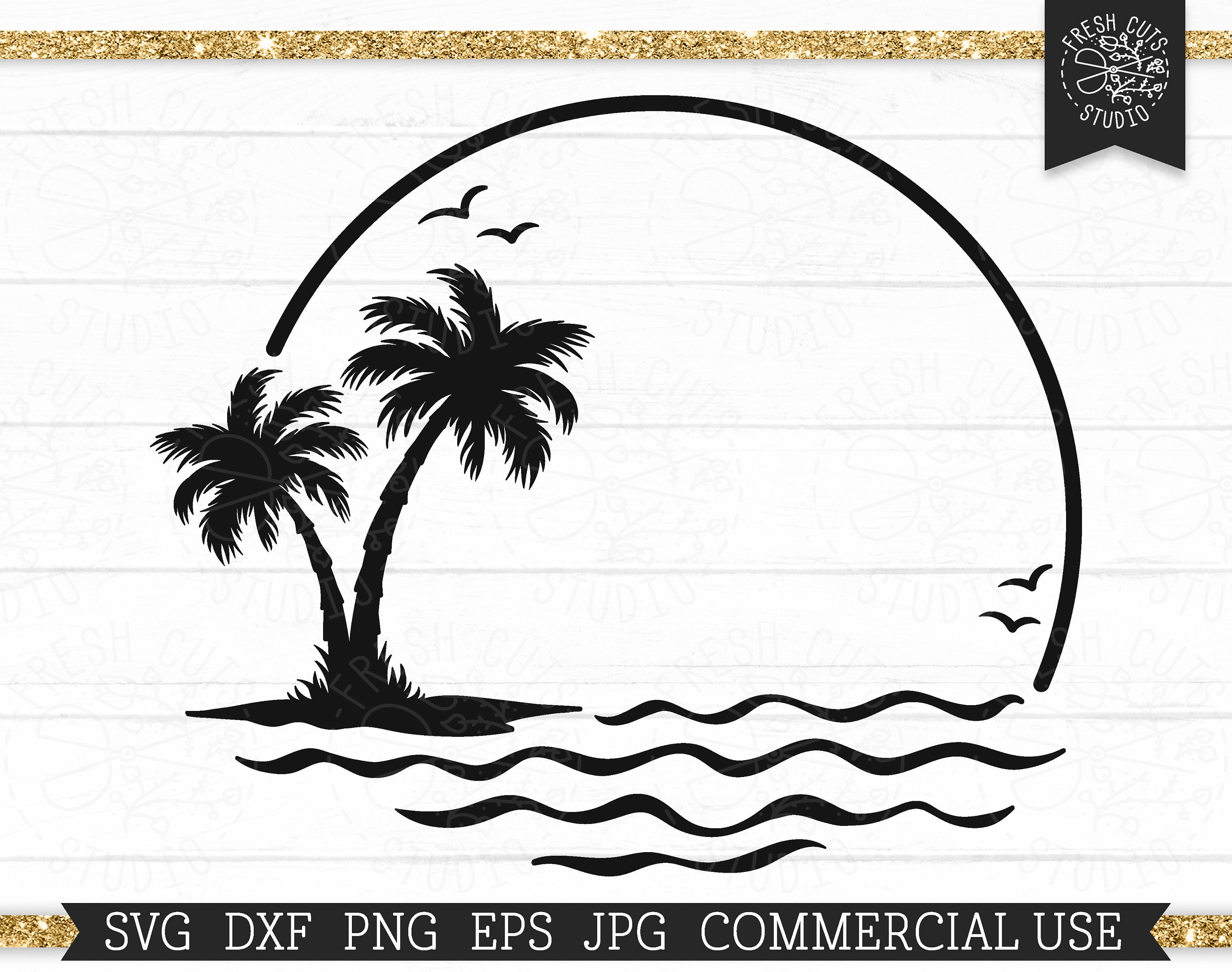 Palm Tree Vinyl Decal Tropical Decals Vinyl Car Stickers Art Bumper Tree  Decor White Black L594