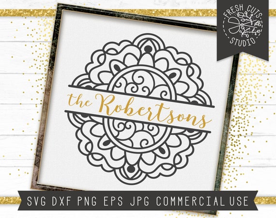 Download Mandela Frame Svg Mandala Monogram Split Frame Cut File For Etsy