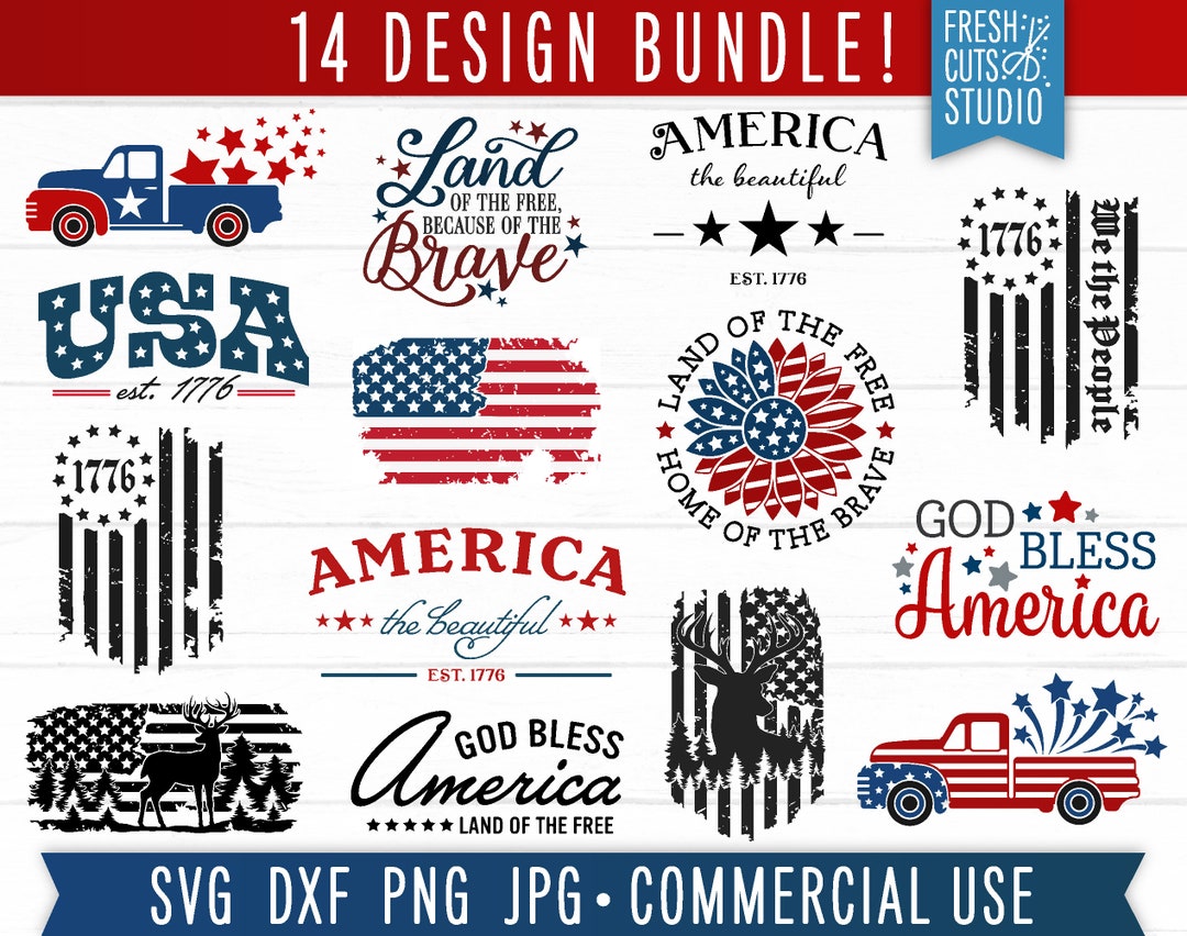 4th of July SVG Bundle, July 4th SVG, Independence Day Svg, Rustic July ...
