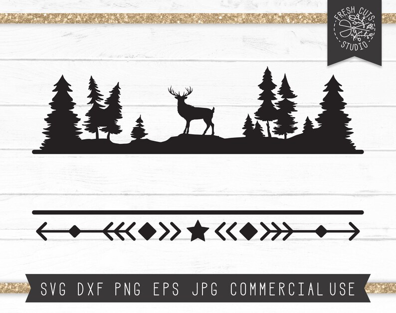 Download Deer Family Name Monogram Split Frame SVG Cut Files ...