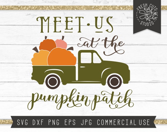 Fall Pumpkin Truck Clipart Autumn Pick Up Truck Carries Pumpkin Silhouette SVG DXF Cut File Clipart Clip Art