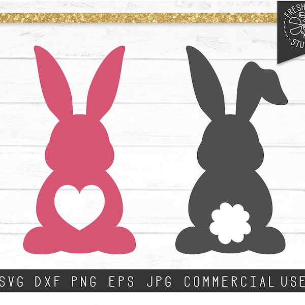 Bunny Rabbit SVG Cut File Instant Download, Heart Bunny Svg, Easter Svg, Easter Cutting Files for Cricut, Rabbit Monogram Frame Silhouette