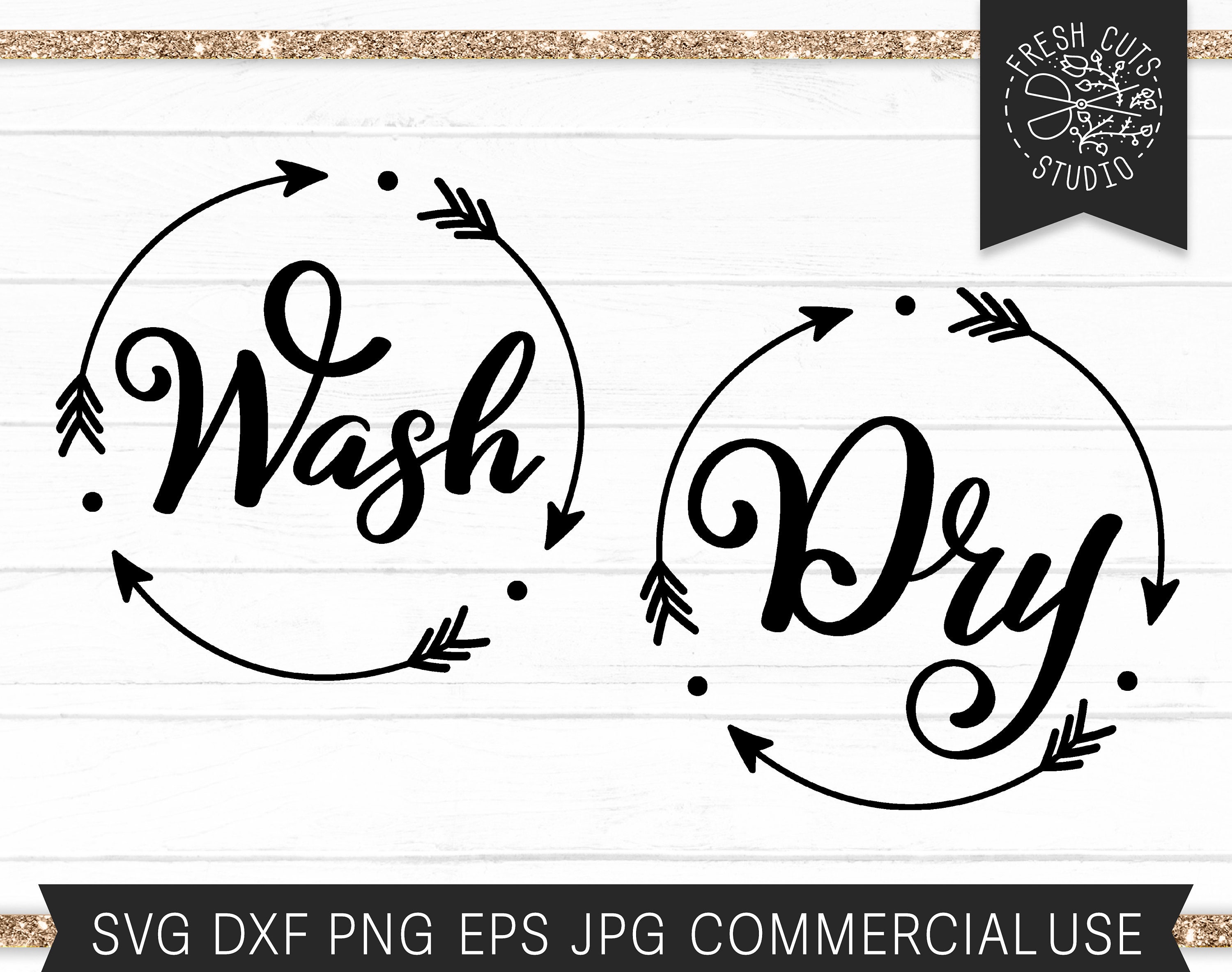 Wash Dry SVG PNG Print File Washer Dryer SVG Decals Design Etsy Canada