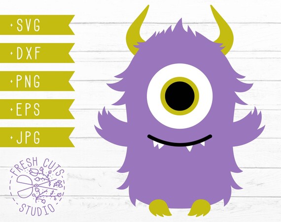 Download Cute Monster Svg Silhouette Instant Download Silly Monster Cut Files Dxf Png Cameo One Eyed Birthday