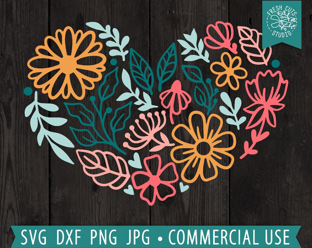 Flower Heart SVG, Floral Heart Svg, Mothers Day SVG, Mom Shirt Svg ...
