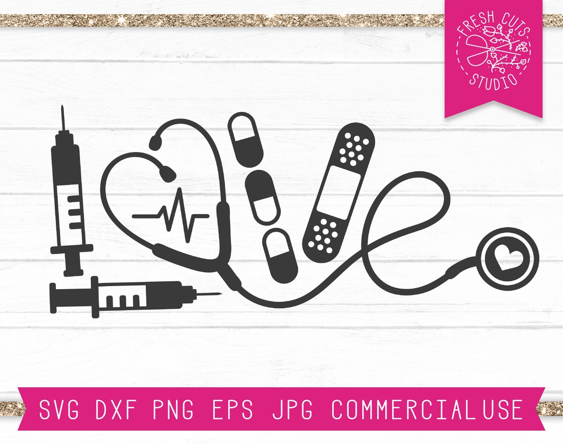 Love Nurse SVG File Instant Download Cut File for Cricut Silhouette ...