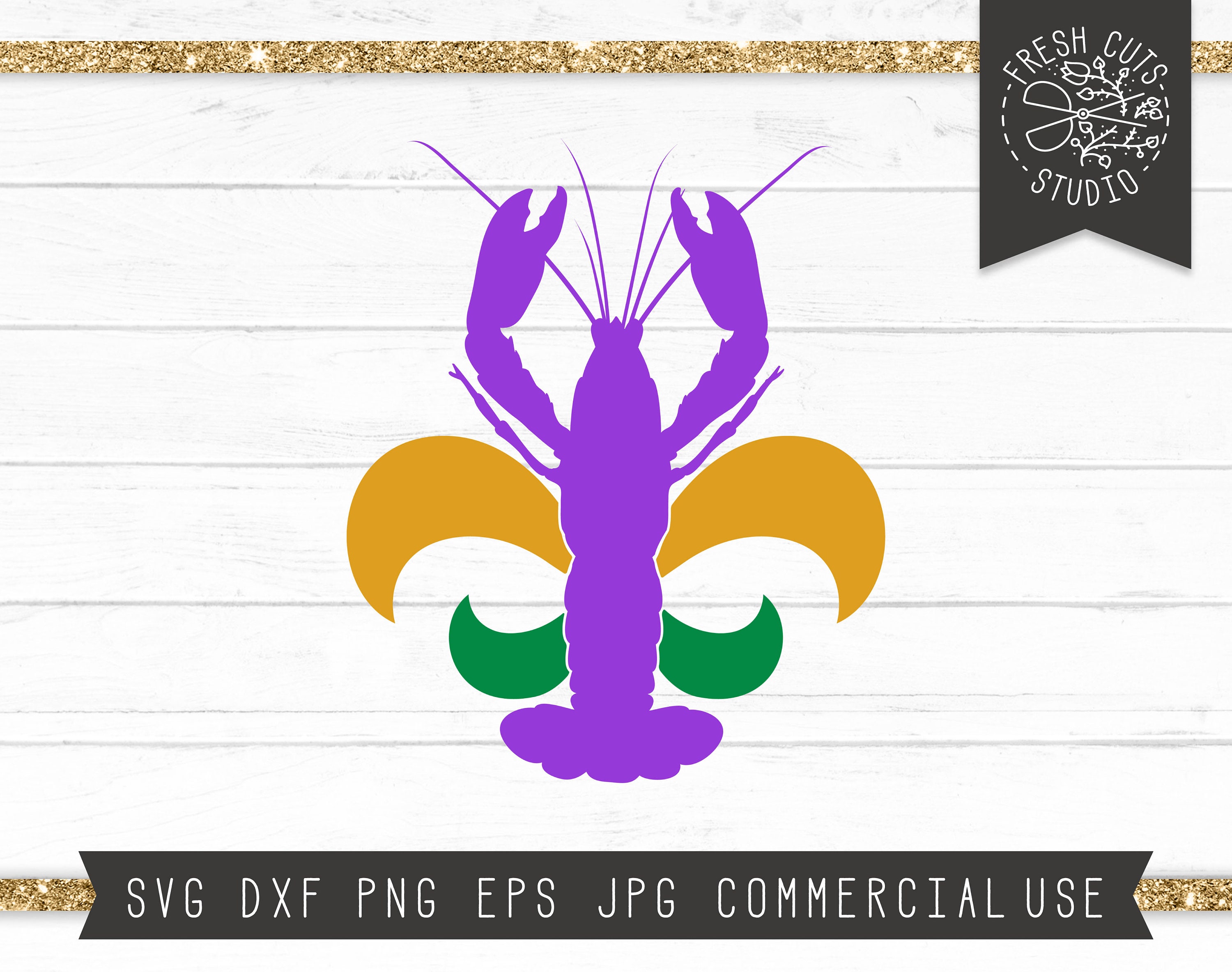 mardi gras crawfish wrapping paper