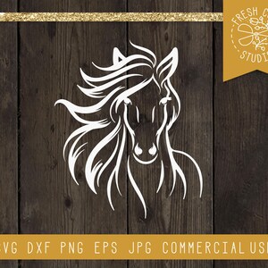 Horse SVG, Horse Head Svg, Horse Cut File for Cricut, Horse Silhouette, Instant Download, Horse Line Drawing, Pretty Horse svg, Horse Face image 6