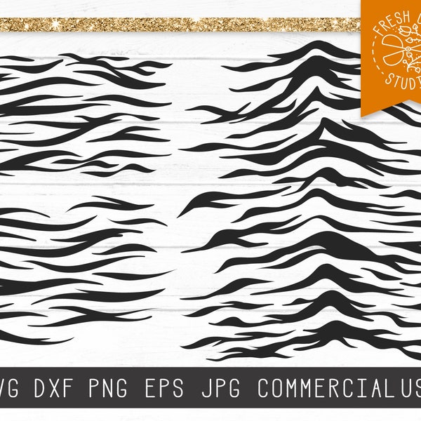 Tiger Stripes SVG Instant Download, Tiger Print Svg, Tiger Stripes Cut File for Cricut, Silhouette, Stripe Pattern Svg, Animal Print SVG