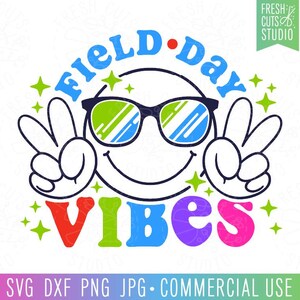 フィールドデーのバイブスSVG、フィールドデーの昇華PNG、学校の最終日の先生のシャツデザイン、ピースアウトSVG、